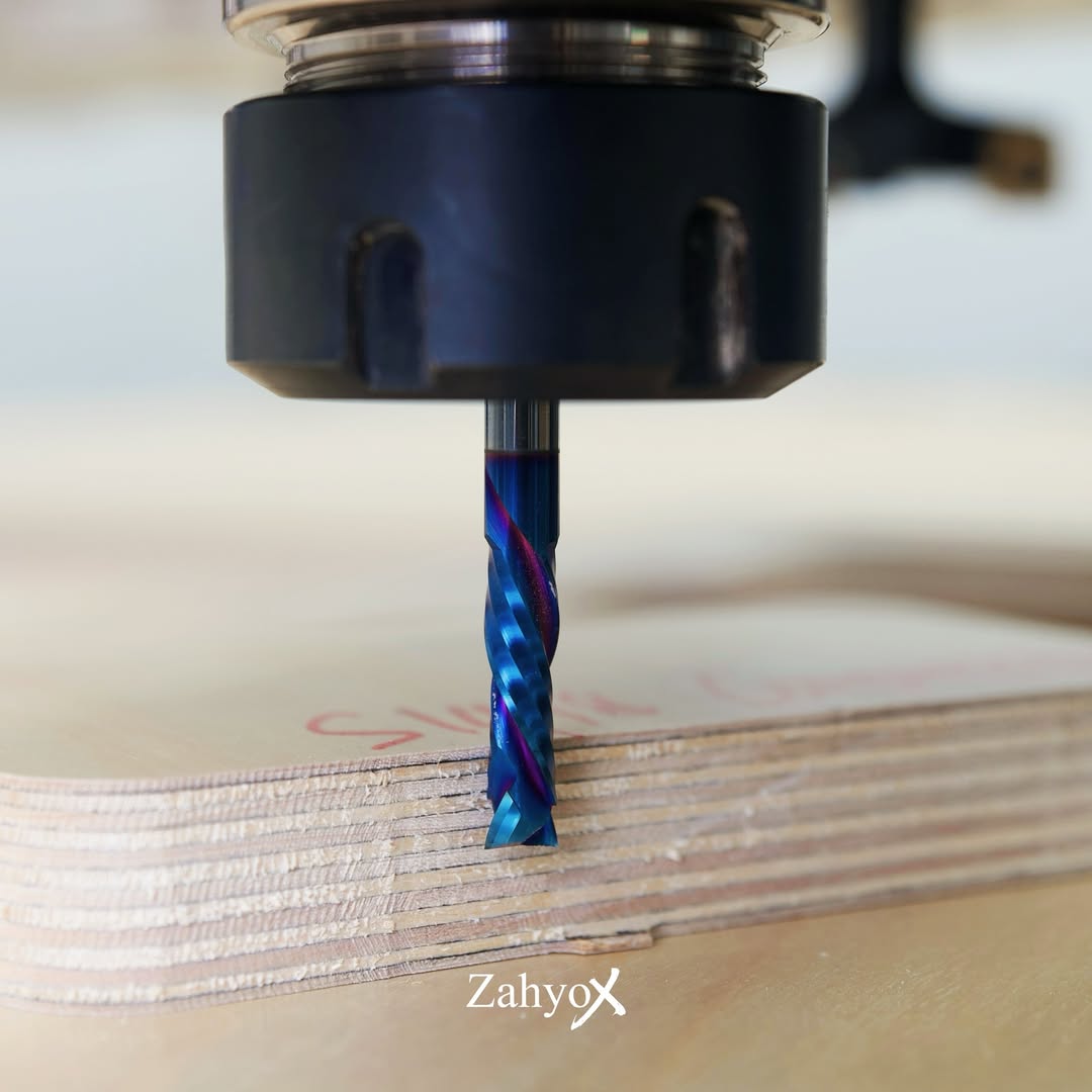 S1418 Solid Carbide nACo Coated Compression Spiral Router Bit - 2