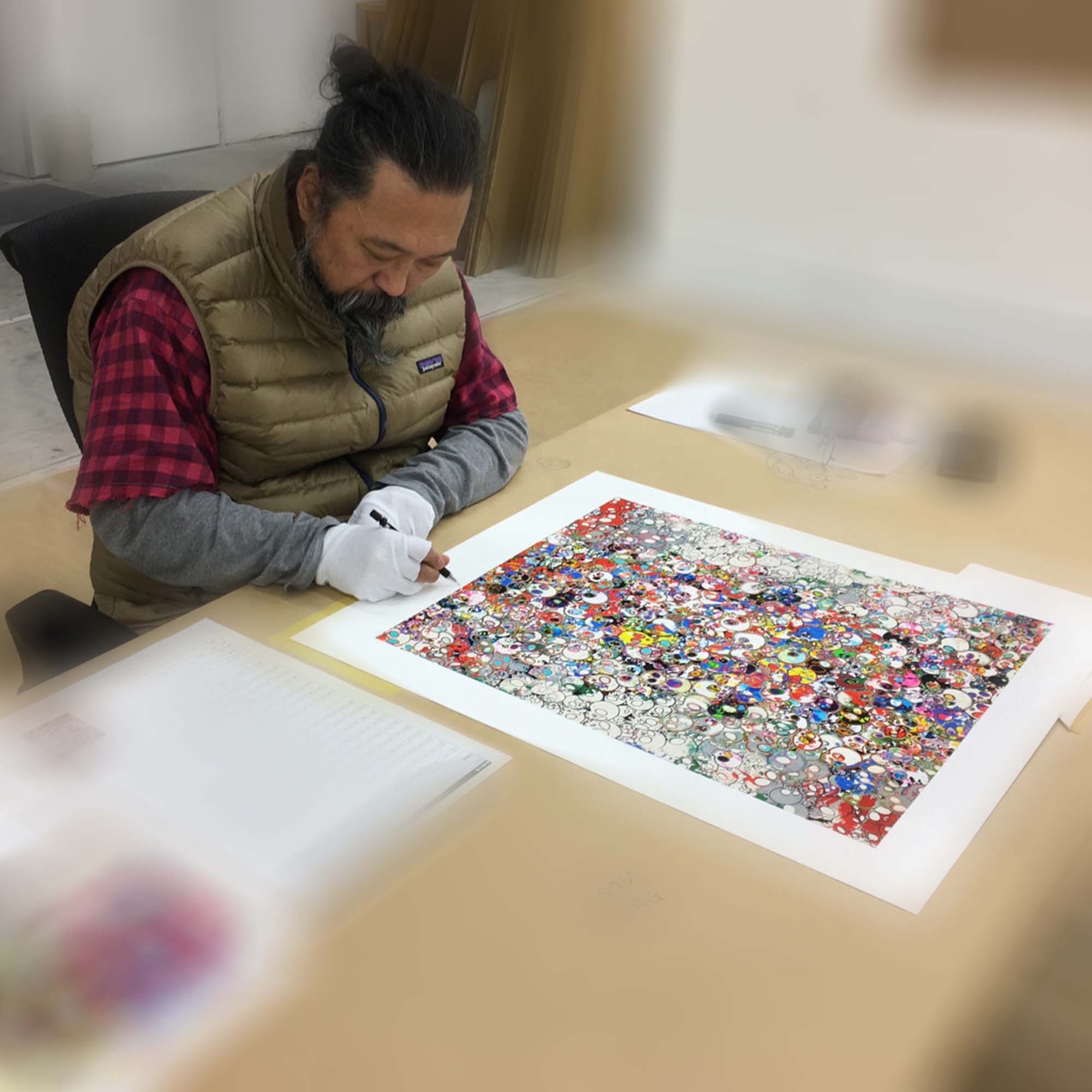 Trading Card版画 村上隆 サイン入り チェンソー Trading Card版画