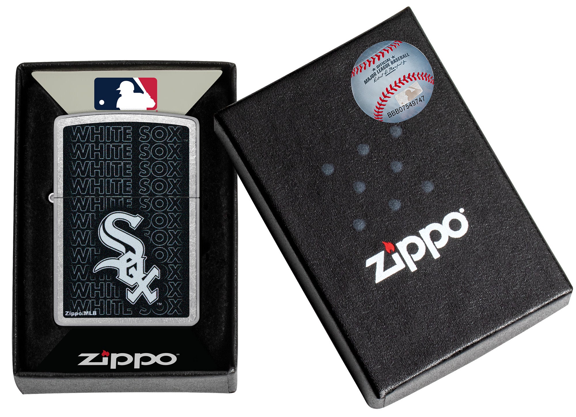 Zippo MLB® Chicago White Sox™ Logo Design Street Chrome Windproof
