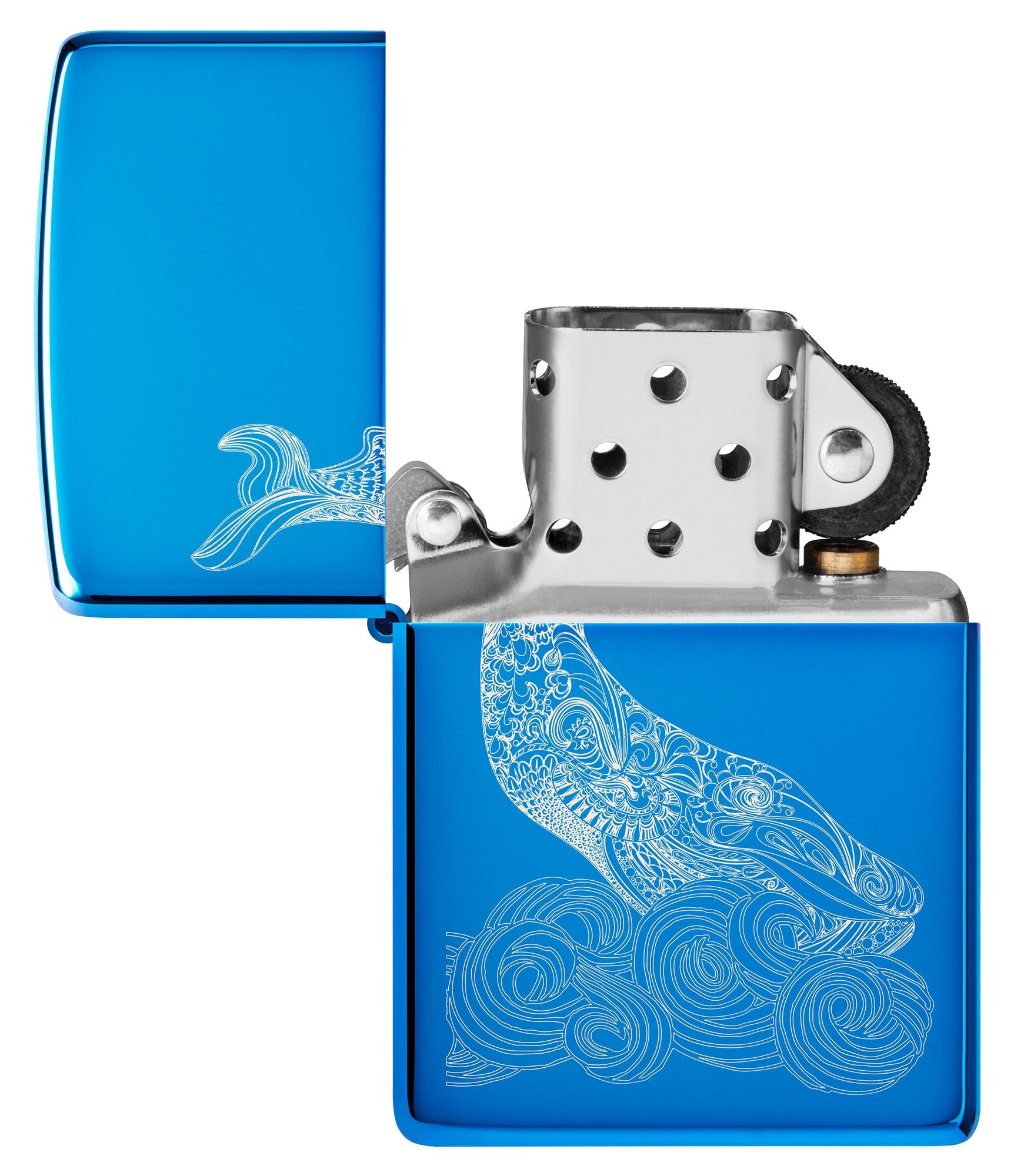 Whale Design High Polish Blue Windproof Lighter – Zippo USA