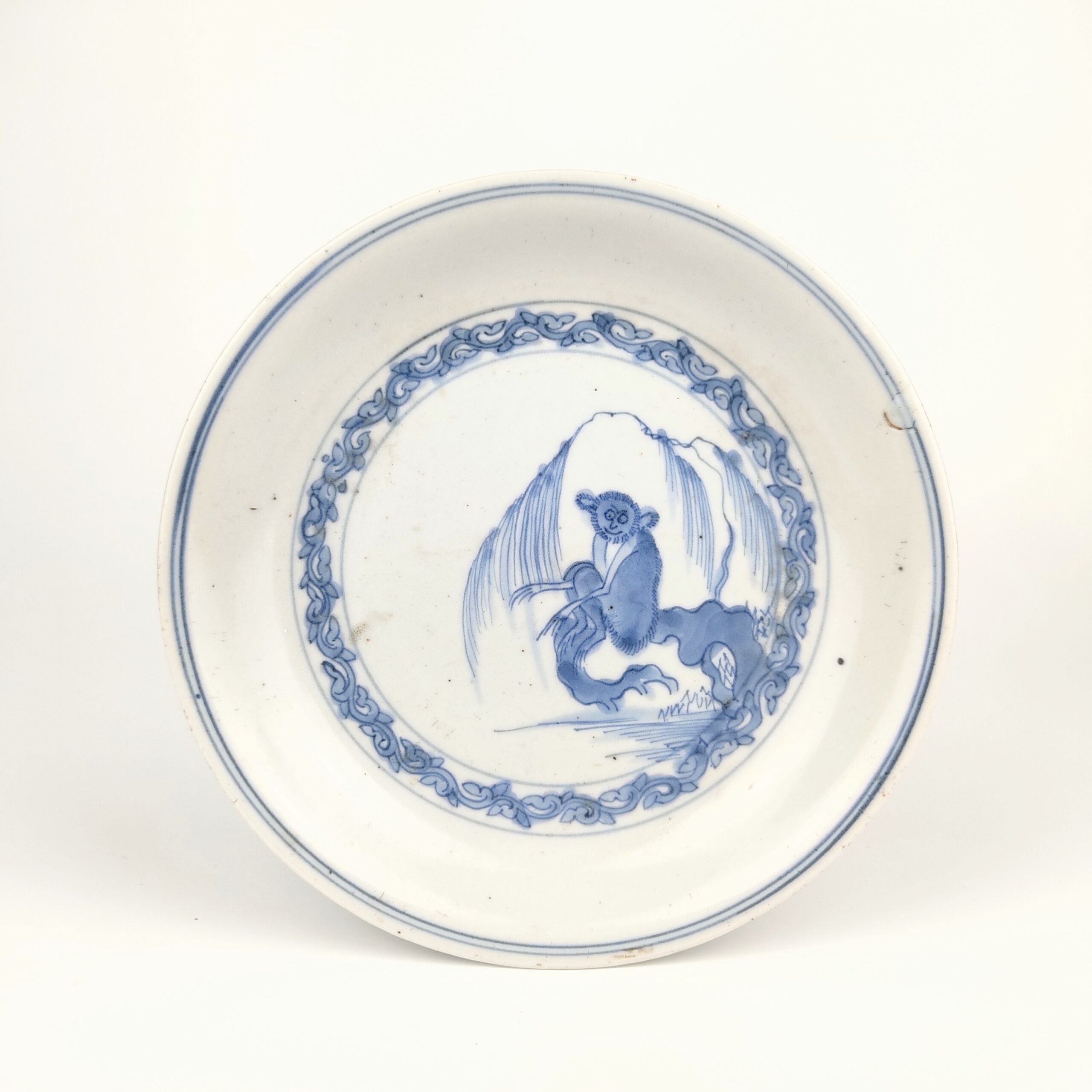 藍九谷様式 伊万里焼 染付 瓜型 鉢 水指 古民藝 Q2281