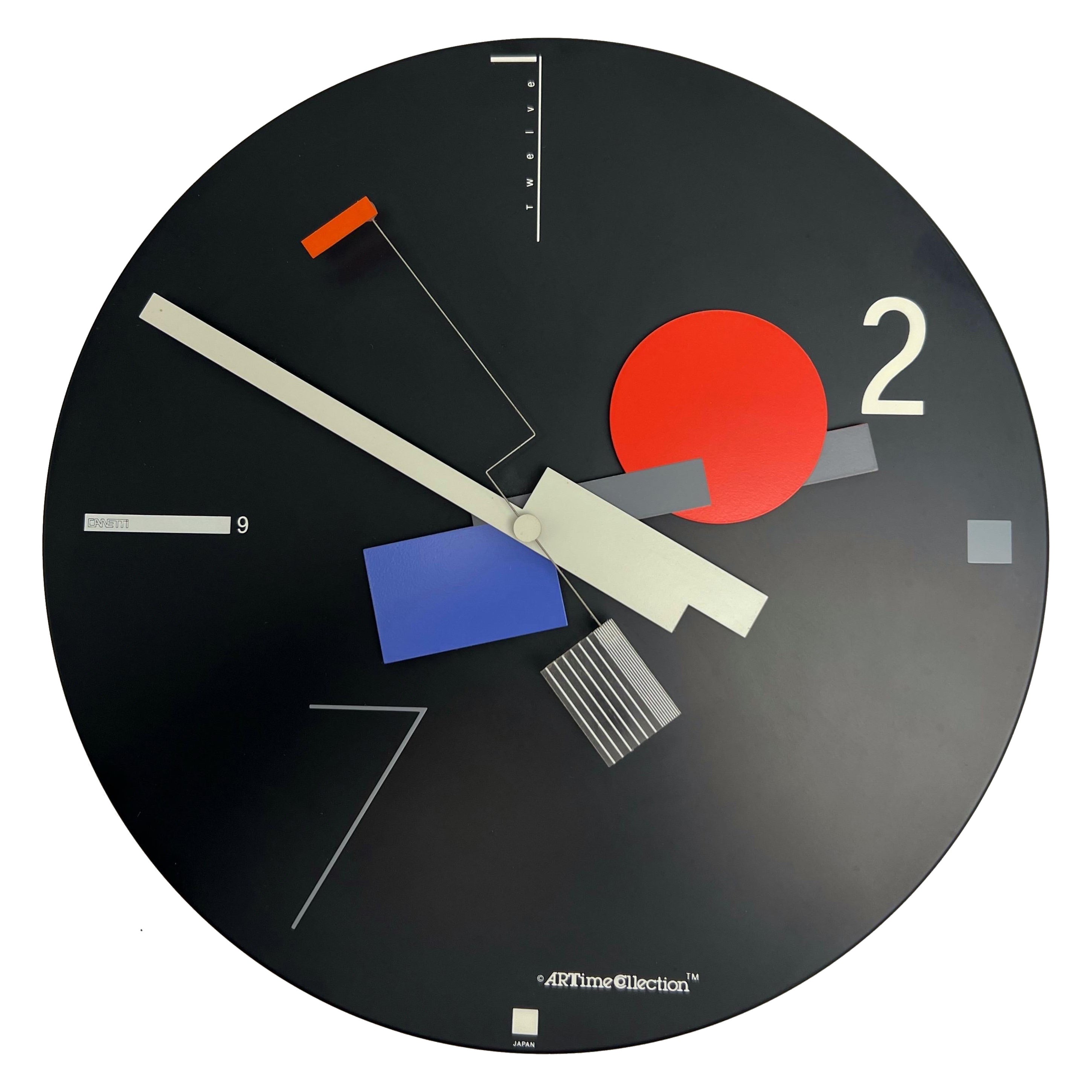 Nicolai Canetti Kinetic Post Modern Sculpture Wall Clock For Sale