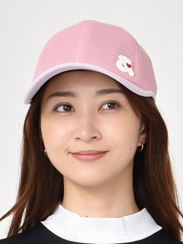 カラー帽子 メッシュ素材 ピンク