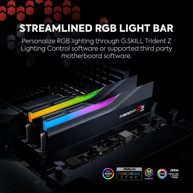 Memória G.Skill Trident Z5 RGB, 32GB (2x16GB) 6400 MHZ, DDR5, CL32