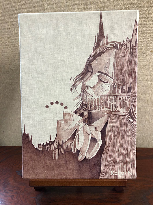 色鉛筆画 イラストレーション ジグソーパズル原画「ホリディ」