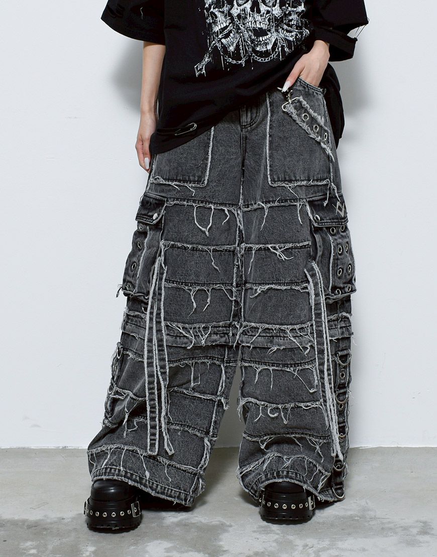 CIVARIZE【シヴァーライズ】サスペンダー付きワイドベルテッドパンツ/全1色