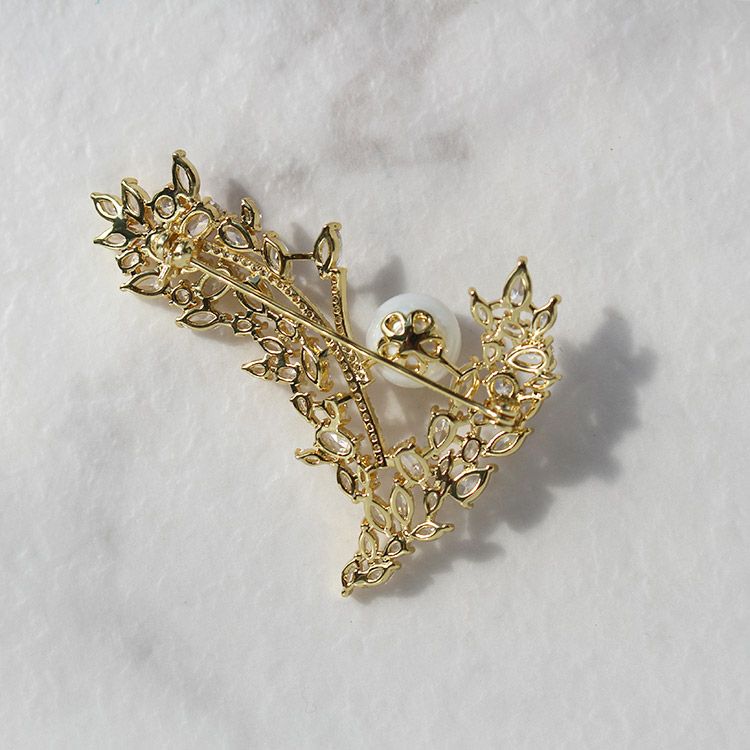 キュービックジルコニア×パールリーフブローチ| アビステ/ABISTE公式