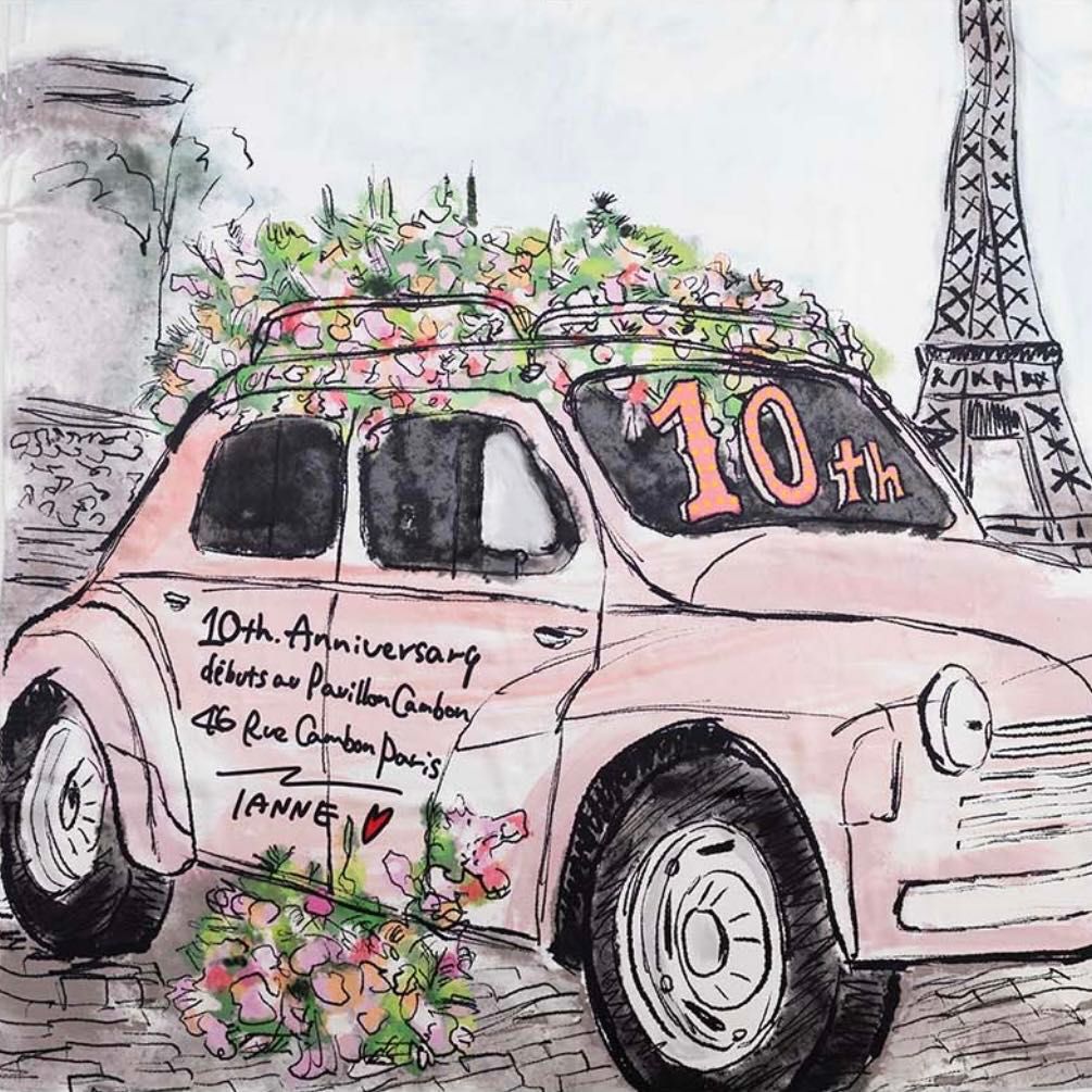 ☆新品未使用☆イアンヌ パル エッフェル塔から花束を 二つ折り財布