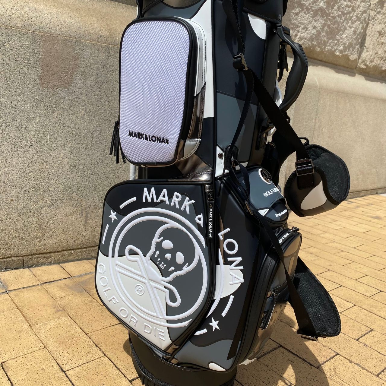 節約 新品 マークアンドロナ カートバッグ ゴルフバッグ スカル ドクロ