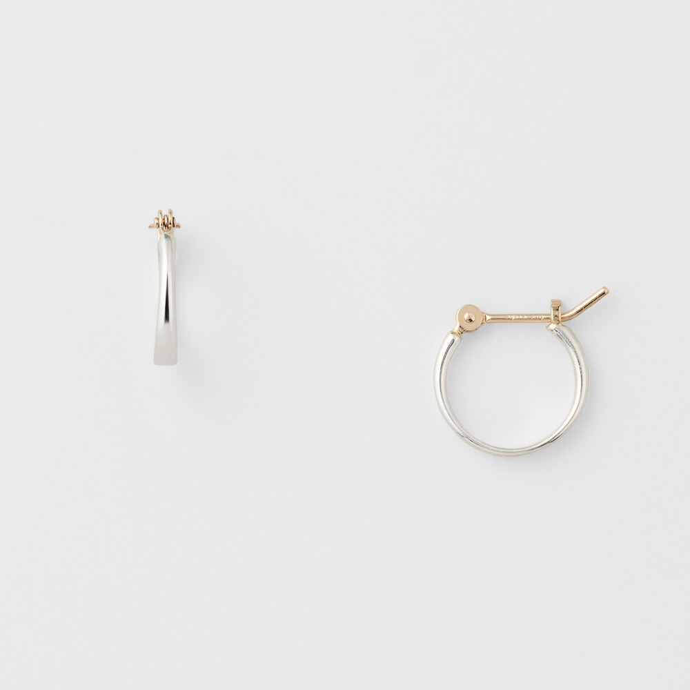 agete パールとチェーンのフープピアス セット K18フープピアス