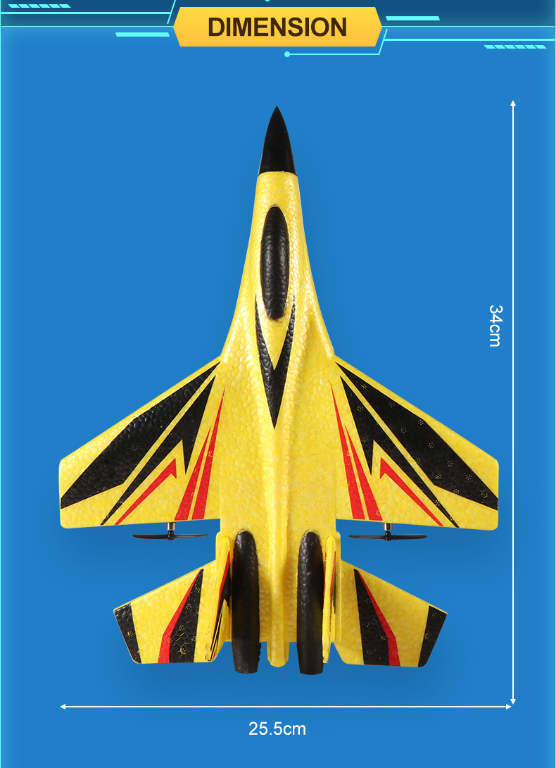 子供用リモコン付きSU57ラジコン飛行機,ライト,固定翼,手投げ,フォーム