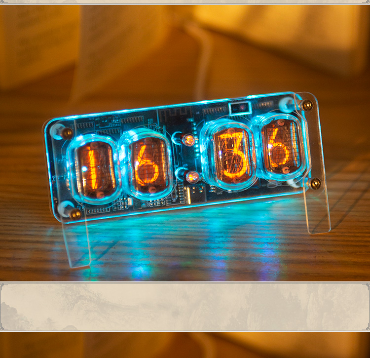 RGB 4 Digit IN-12 Nixie Glow Tube Clock IN12 With LED Backlight