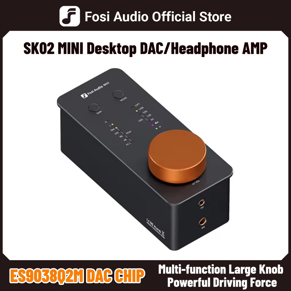 Fosi Audio SK02 USB DAC Headphone Amplifier Amp Audio Decoder