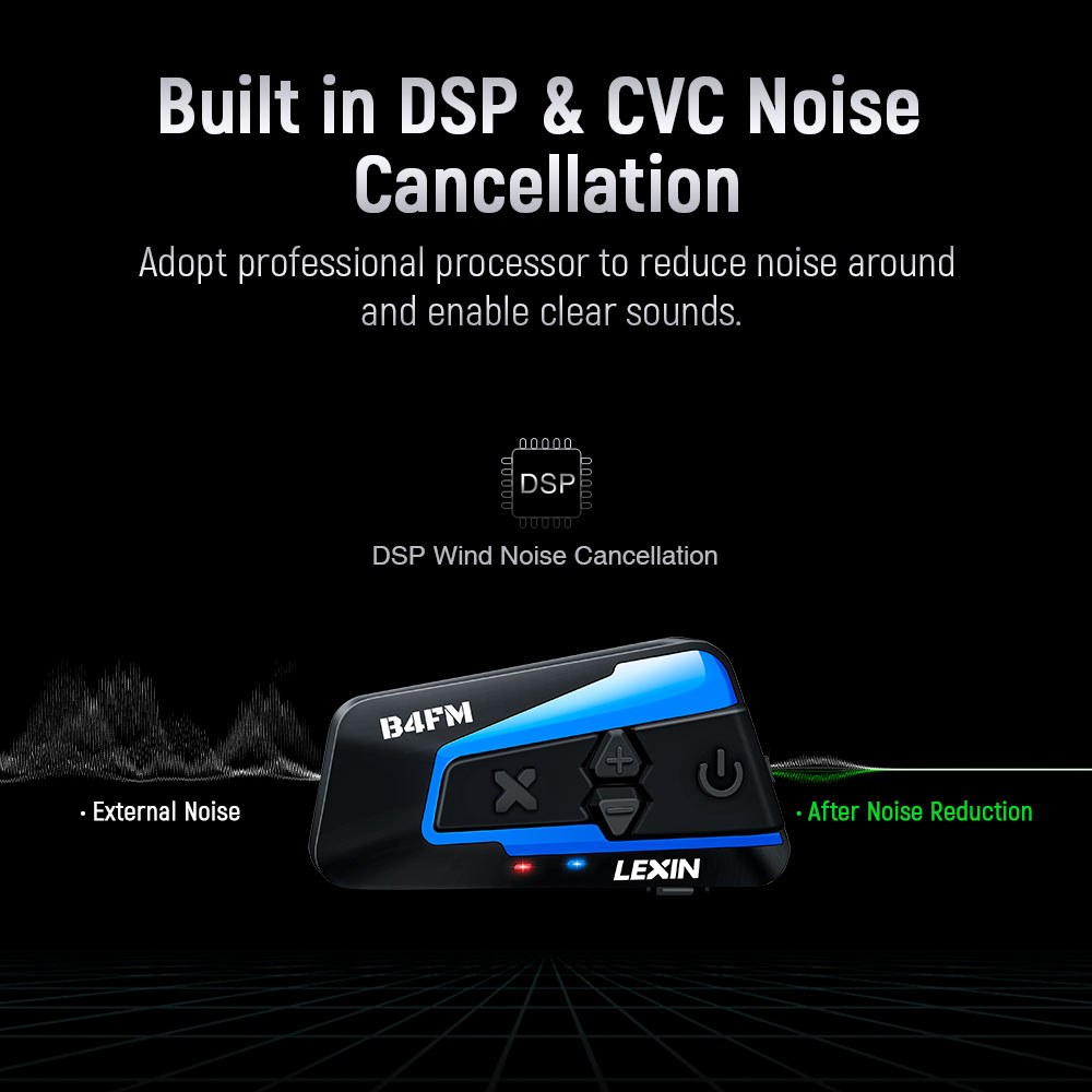 Lexin B4FM-X for 10 Riders Intercom Motorcycle Bluetooth Helmet