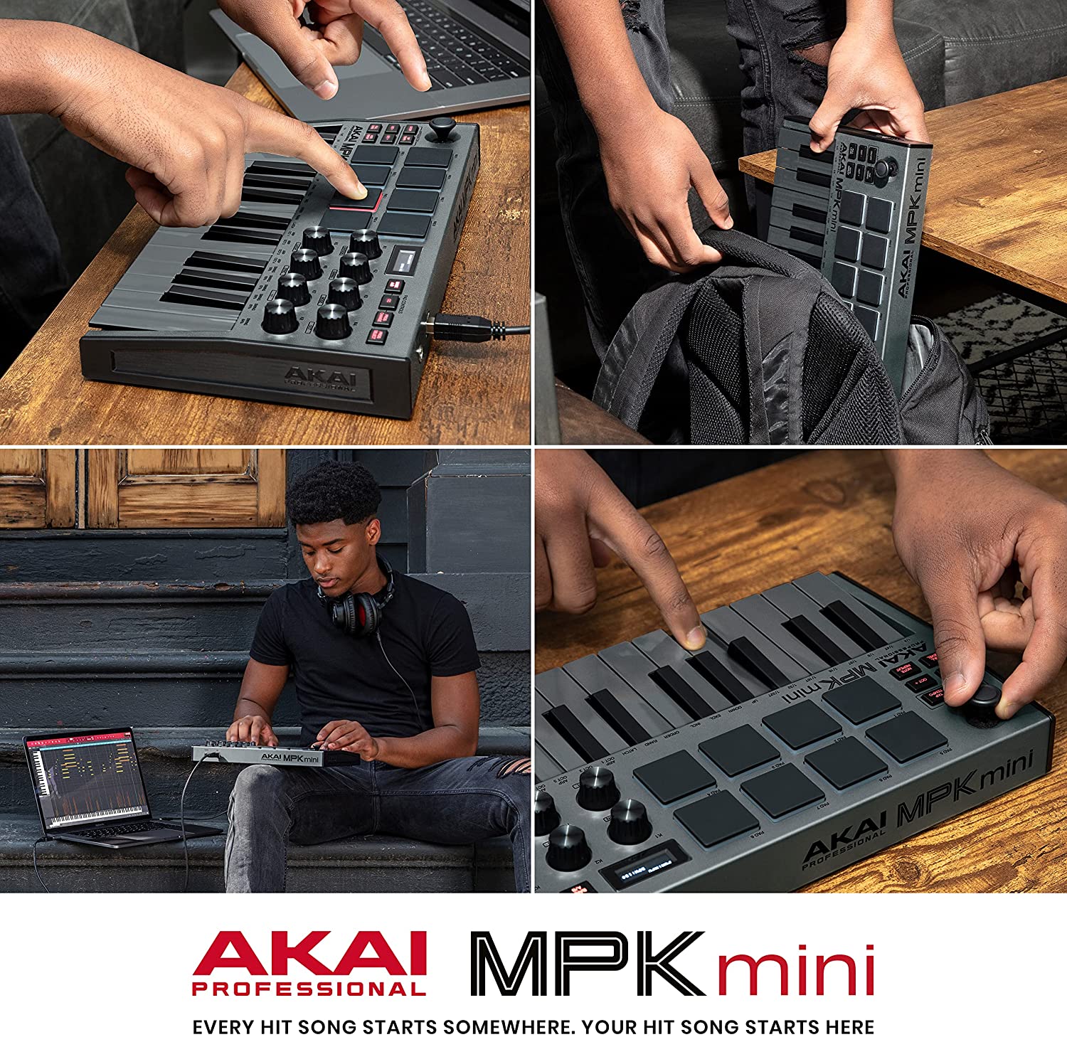 AKAI キーボードコントローラー 8パッド MPKMini ブラック M1