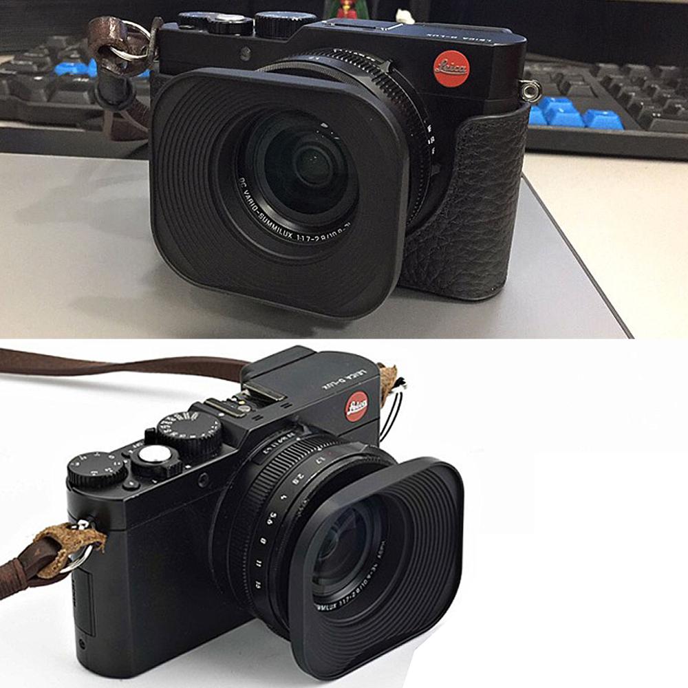 Haoge43mmスクエアメタルスクリューインレンズフード、キャップ付き