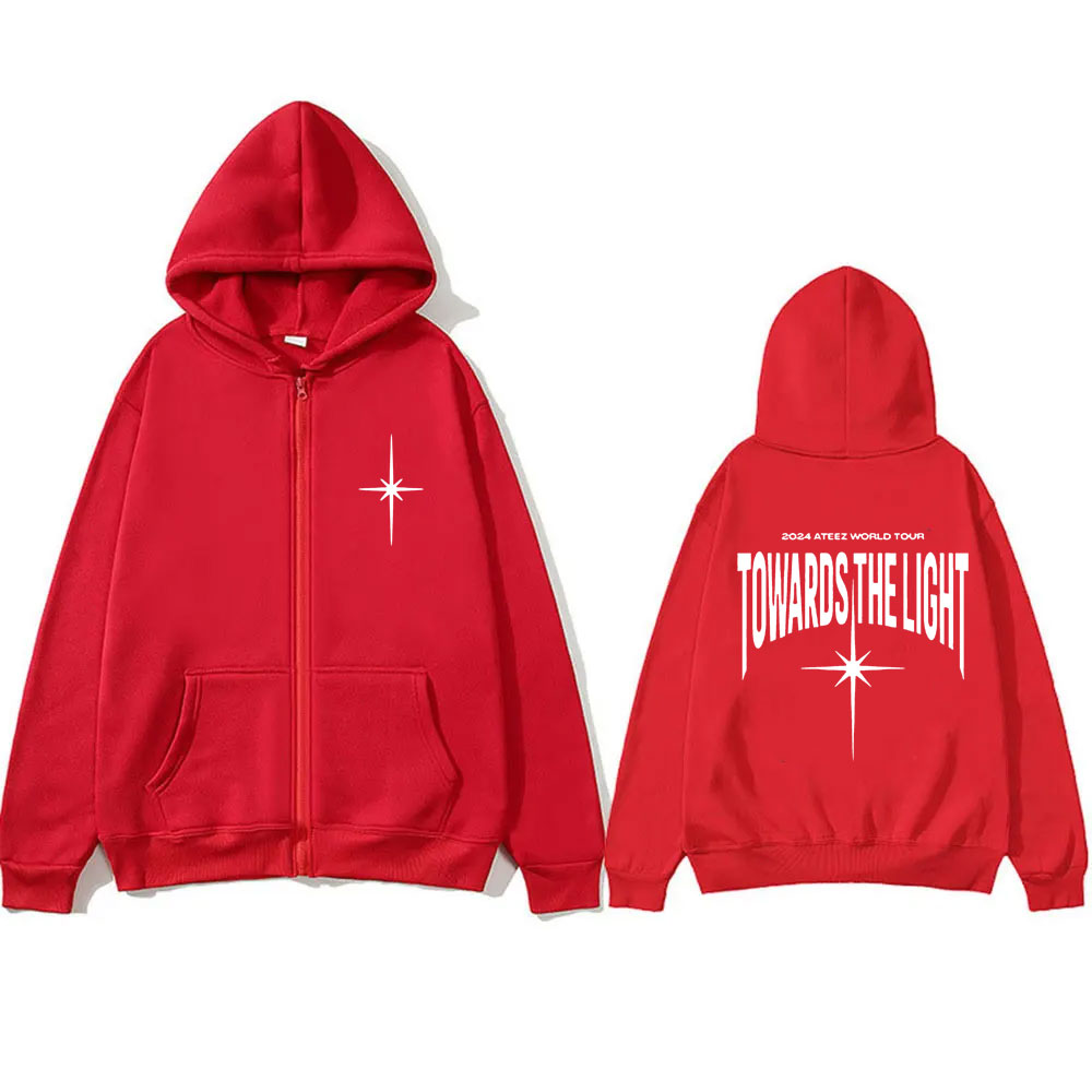 Korean Kpop ATEEZ 2024 World Tour Zipper Hoodie Towards The Light