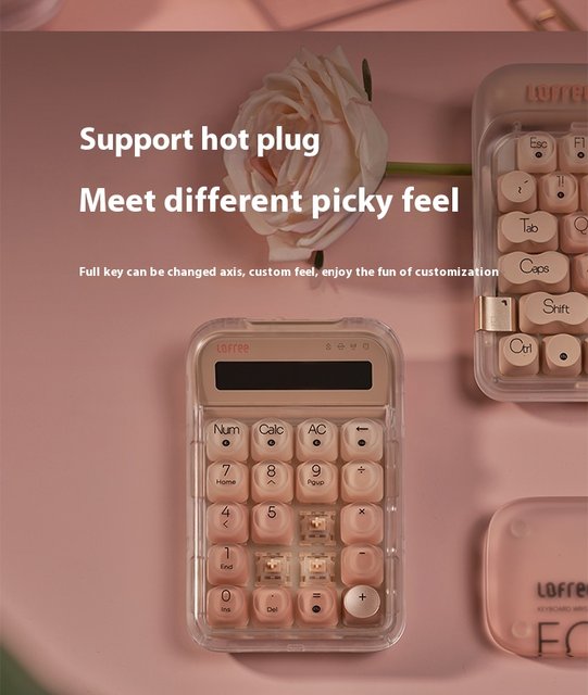 電卓 ワイヤレステンキー ワイヤレスデジタルキーボード計算機 ピンク