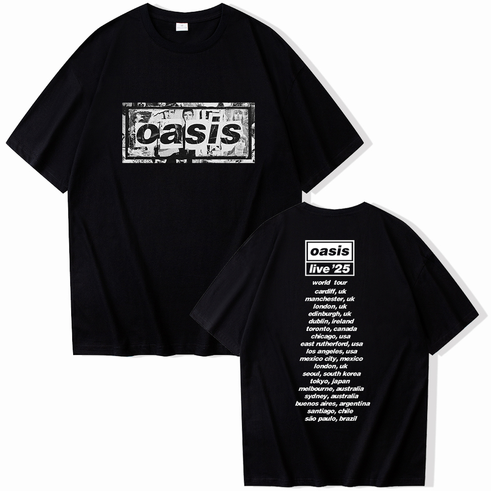 Oasis Reunion Tour 2025 T-shirt Harajuku O-neck Oasis Live 25 Tour
