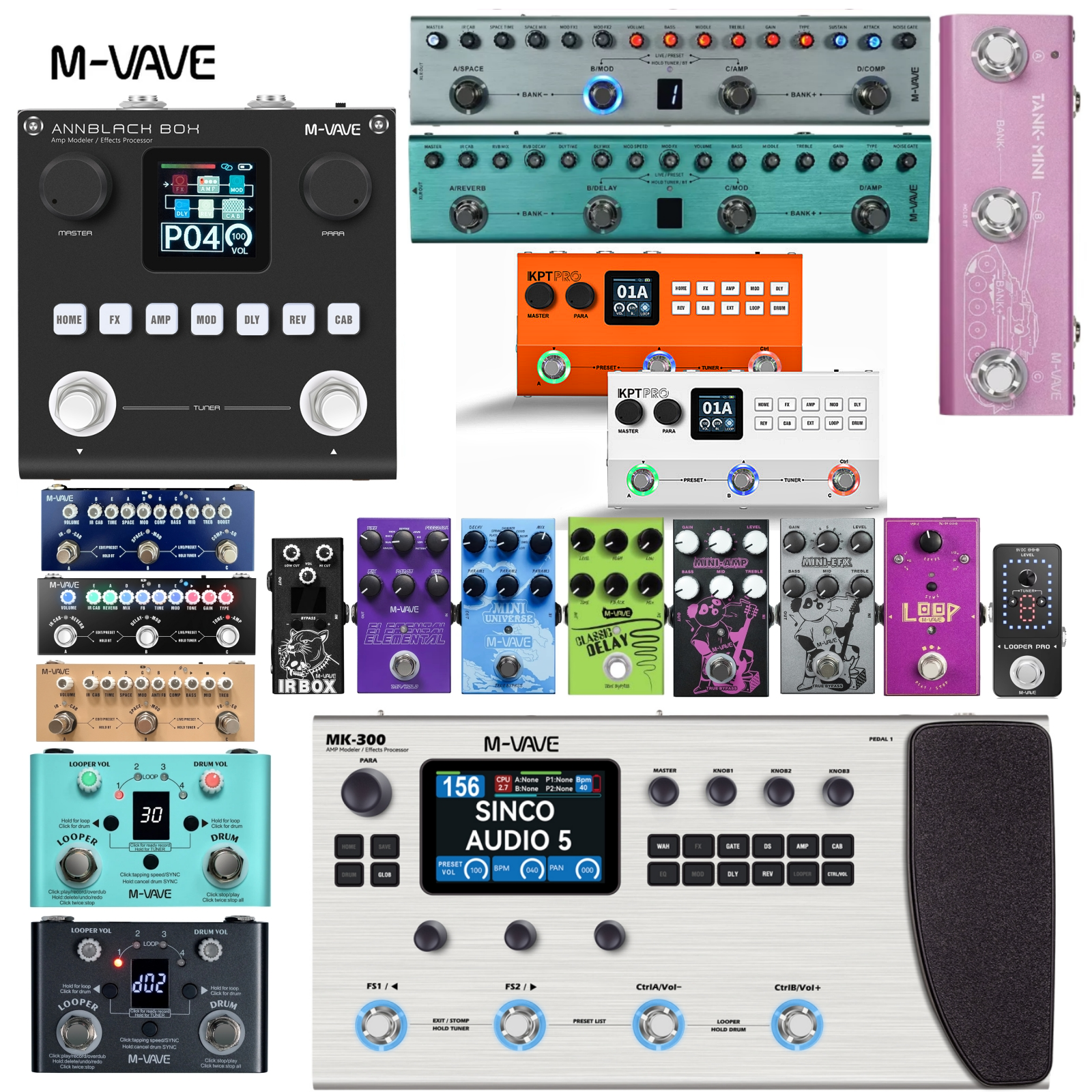Pedal de efeitos de baixo para guitarra M-VAVE ANNBlackbox, MK-300