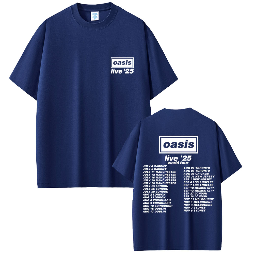 未使用 oasis live 25 Tシャツ Logo Navy M オアシス Tシャツ Logo