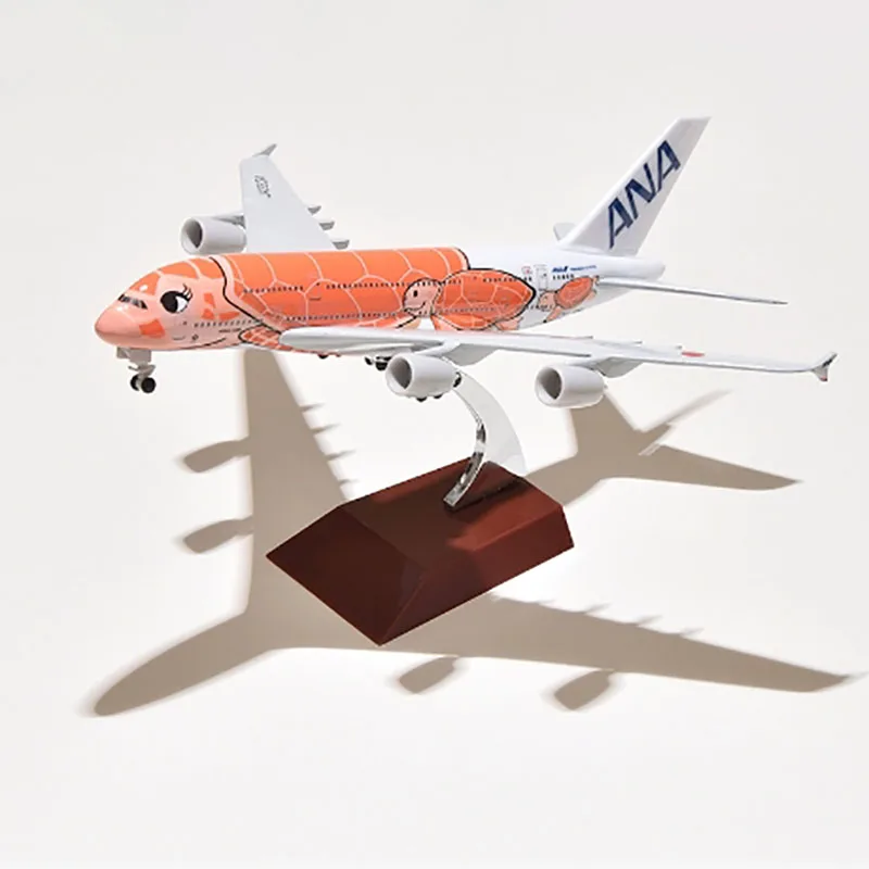 20CM Airbus A380 Cartoon Sea Turtle Airlines Diecast Airplane