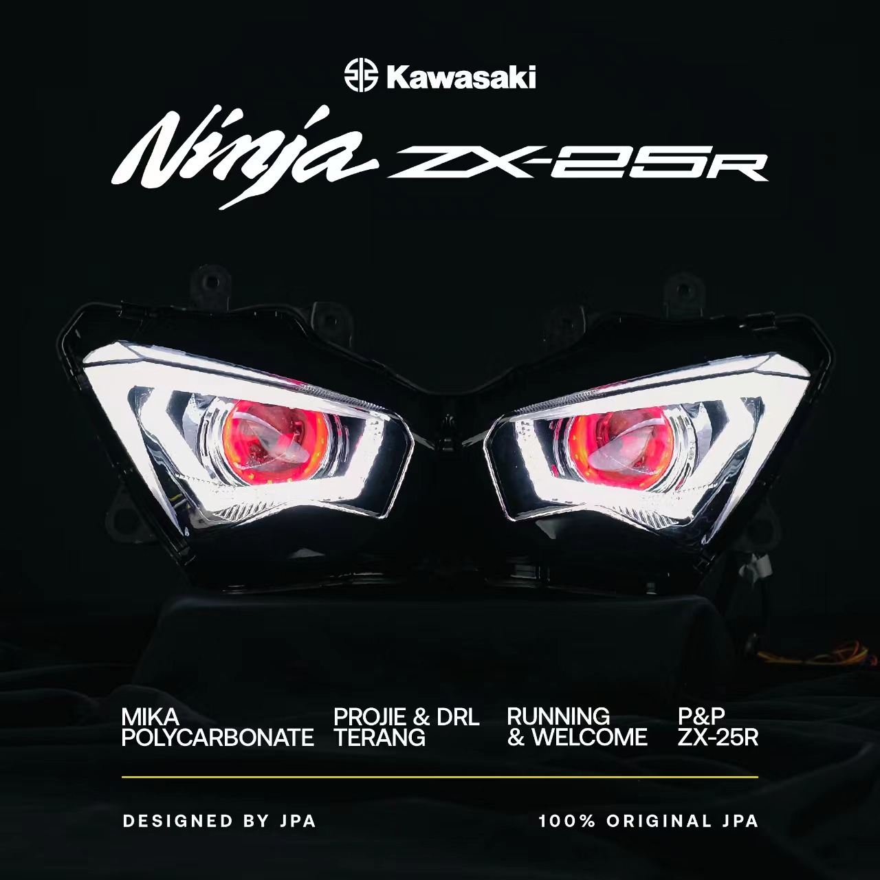 JPA NINJA ZX25R ZX6R ZX4RR 250FI 2021 2024 LED Projector Headlight