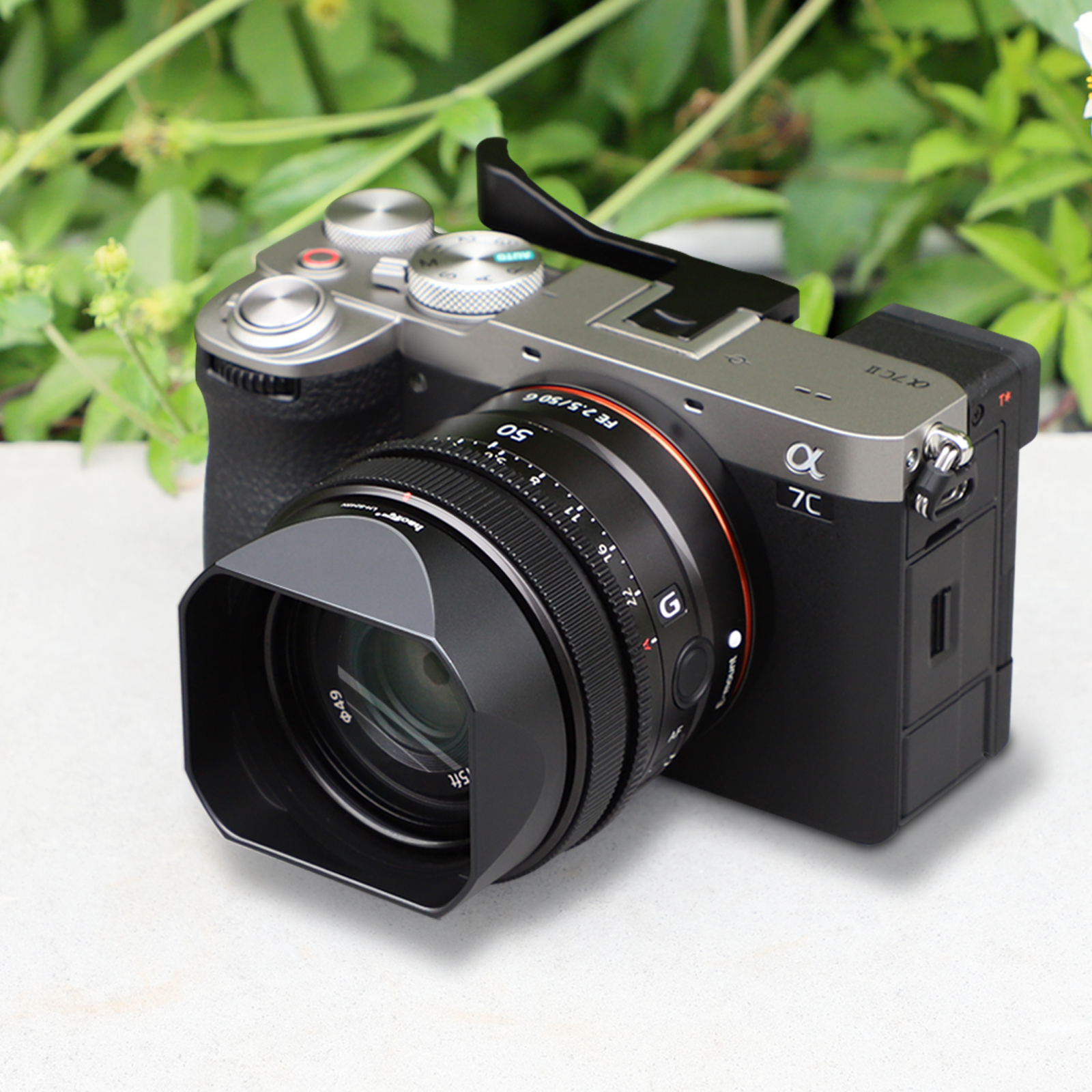 Haoge バヨネット式スクエアメタルレンズフード ソニー FE 40mm 50mm