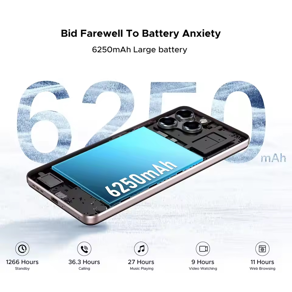 DOOGEE Note 58 Pro、頑丈な 8ГБ ОЗУ+256ГБ ПЗУ、6250мАч、6.75 インチ