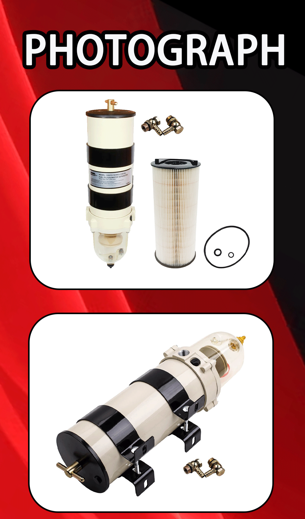 高品質ディーゼルエンジン燃料水分離器 Racor パーカー 1000FG