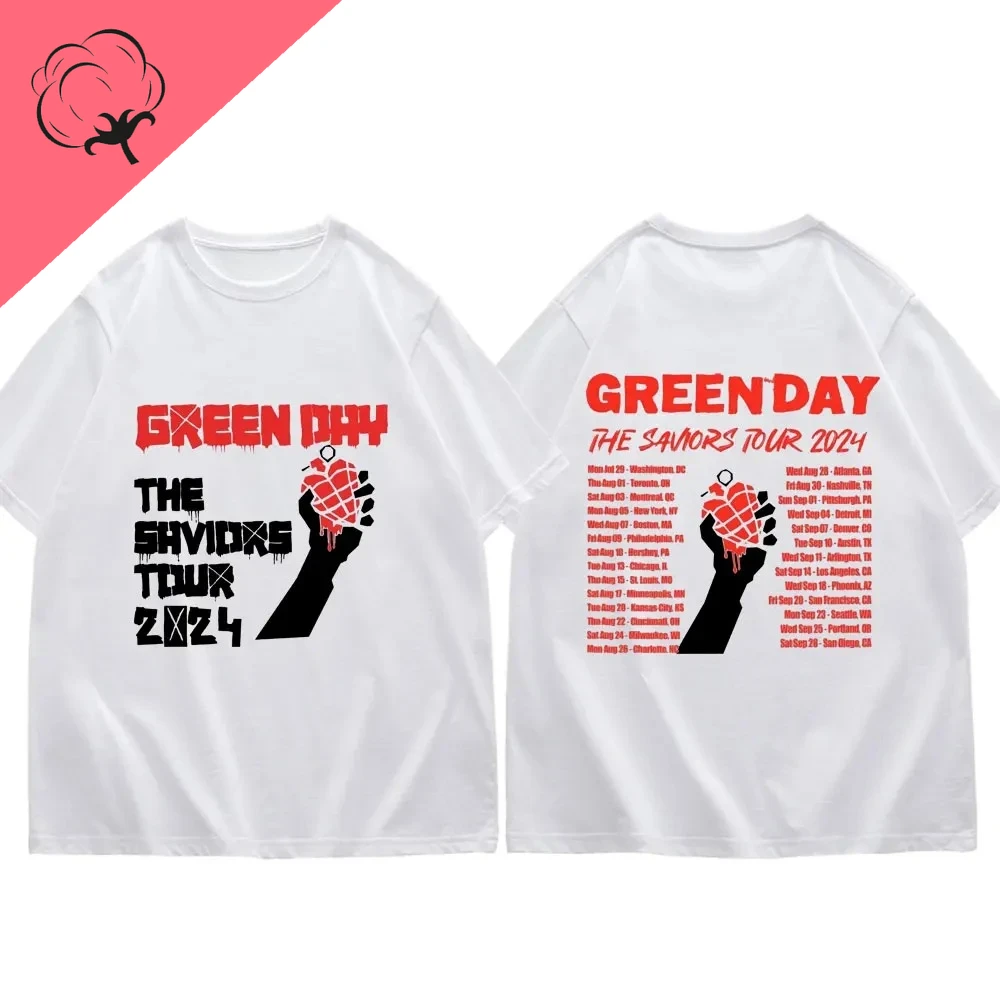 Famous 2024 Rock Band Green Day The Saviors Tour Graphic Popular T