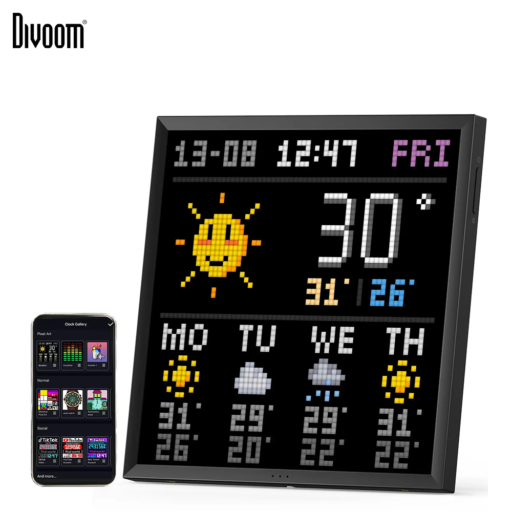 Divoom Pixoo 64 Digital Photo Frame with 64*64 Pixel Art LED