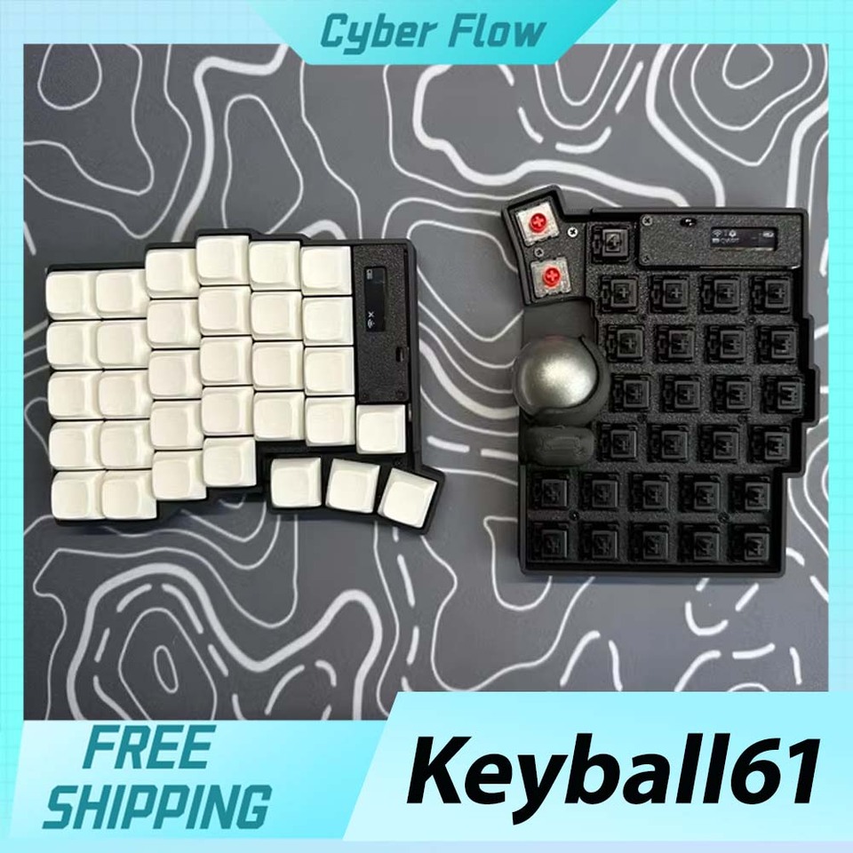 トラックボール分割キーボード完全無線61キーロープロファイル対応