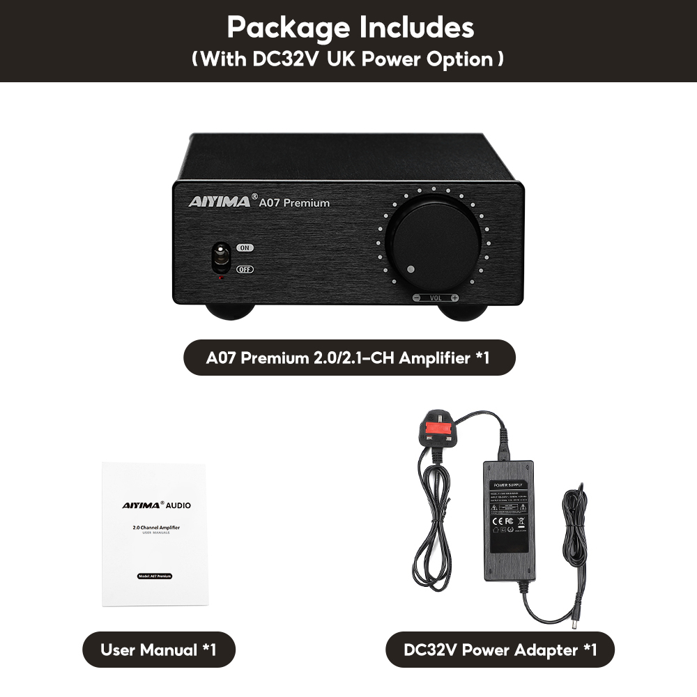 AIYIMA A07 プレミアム TPA3255 パワーアンプ 300Wx2 クラスD ステレオ