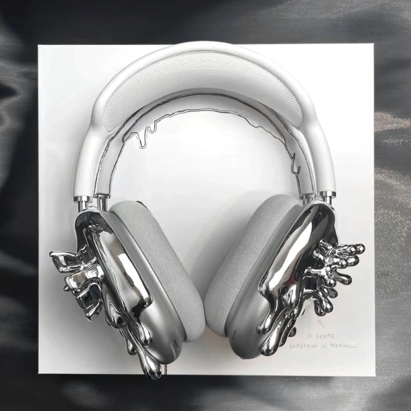 AirPods Max シルバー カバー付き Airpods Max ケースカバー液体金属銀