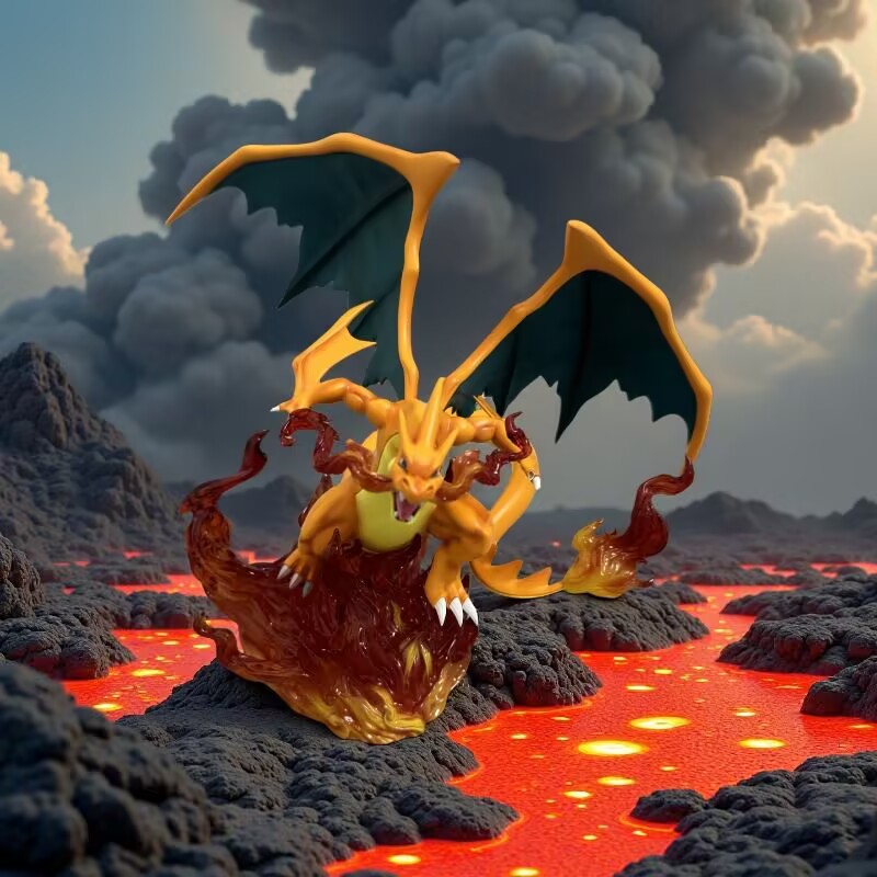 Zxz ポケモンアニメフィギュア 1/20 スケールモデルメガリザードン Y