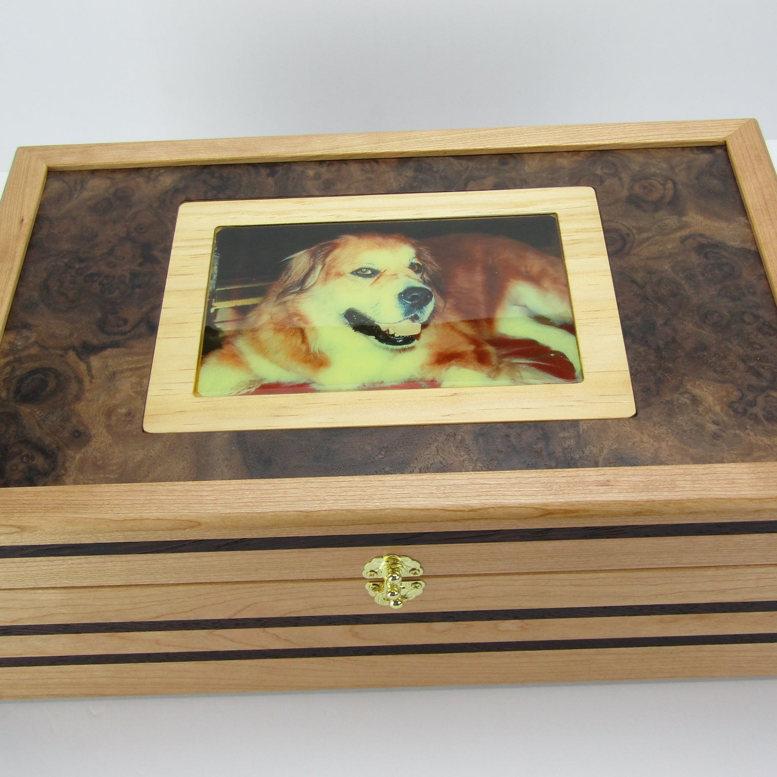 Pet Memorial Box - Handmade Cherry with Photo Lid – A Finer Cut