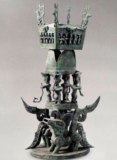 中国 青銅器 三星堆 長江文明 動物頭部 四川省 蜀 発掘 出土 骨董 古