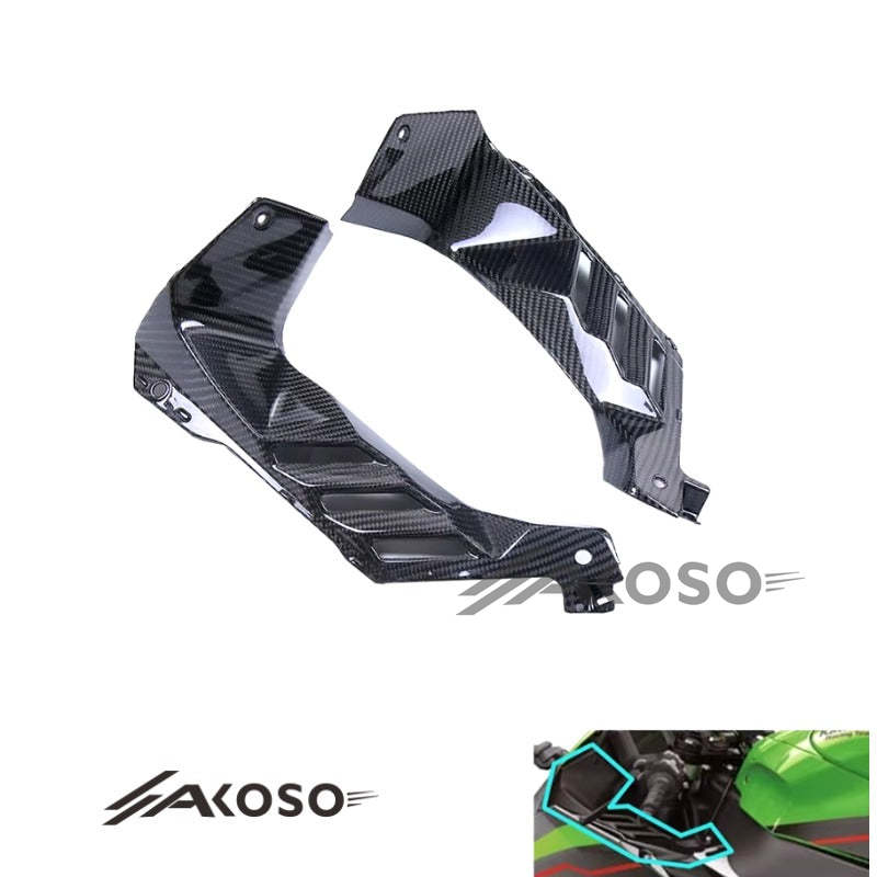 AKOSO 2021-2024 Kawasaki ZX10R ZX-10R Carbon Fiber Dash Panel Side Cov