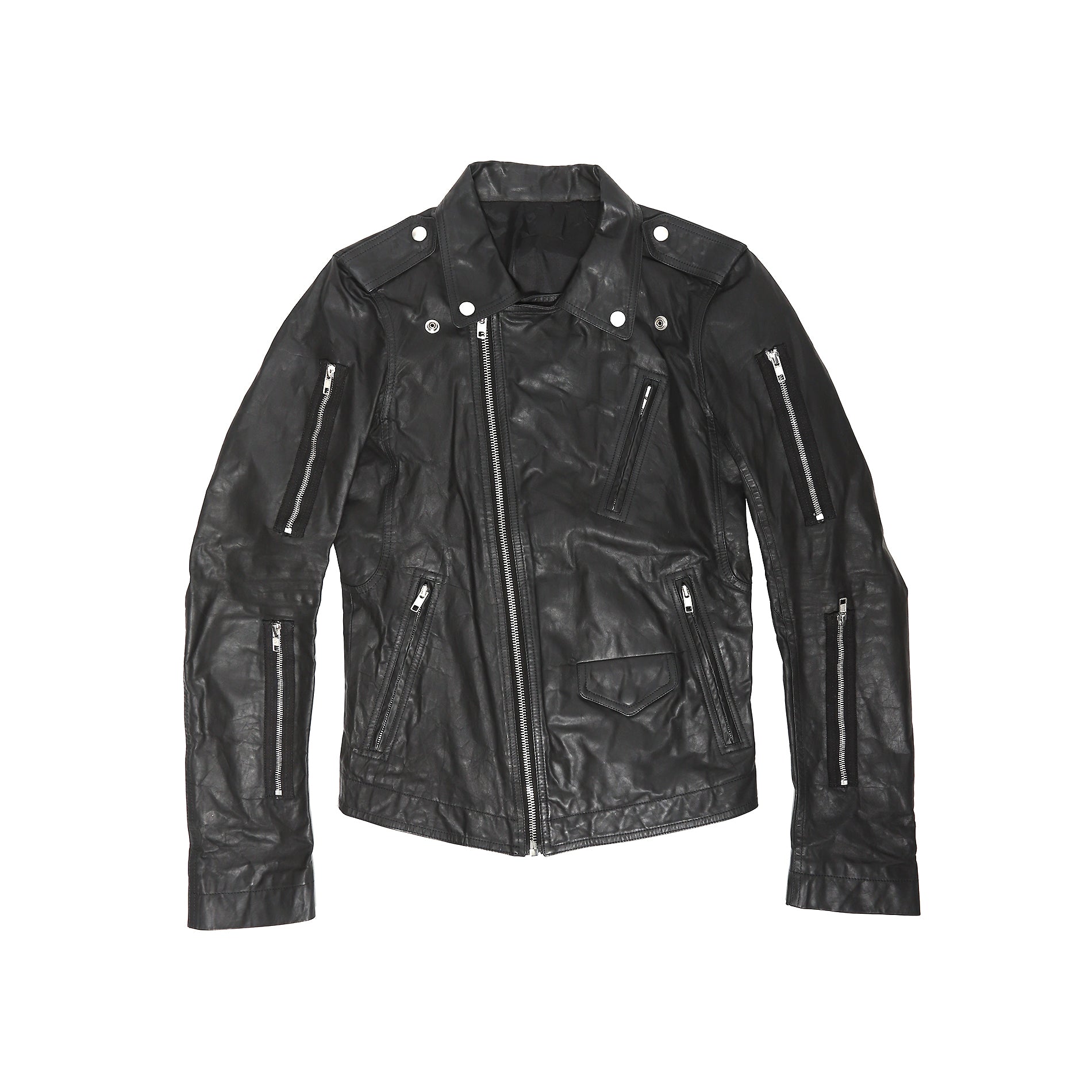Rick Owens SS16 Washed Calf Multi-Zip Leather Jacket - Ākaibu Store