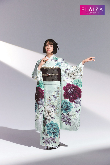 振袖フルセット ミントグリーン 絞り 身長145〜155cm向け 成人式 振袖