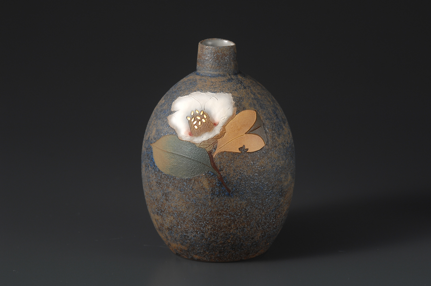 飾り壺 林 小六 作 林小六（慶六） 泥彩双耳椿飾壷 | GALLERY 旭