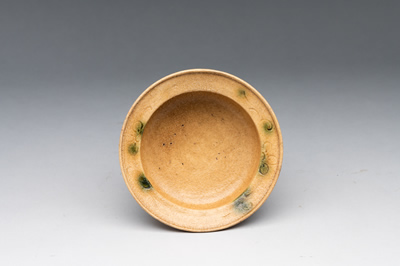 桃山時代 黄瀬戸平盃 美濃焼 酒器 ぐい呑み 陶器 美術品 古美術WWTT335