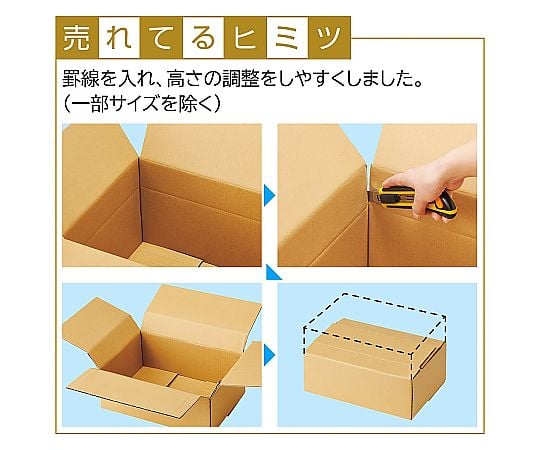 61-7329-83 ダンボールケース 35.4×24.4×25.1（16.1）cm 入数10枚 61