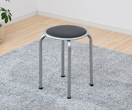 63-3969-06 パイプ丸イス シルバー/ブラック YZX-01(SB) 【AXEL】 アズワン