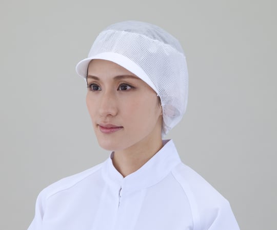 1-6622-02 でんでん帽 50枚入 ツバ付き・通気型 ホワイト CA-104