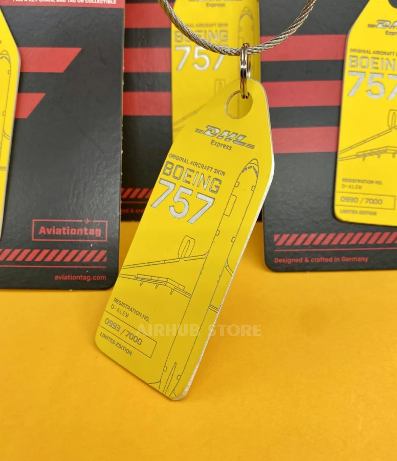 Aviation Keychain aviationtag Boeing 757 D-ALEW DHL Express