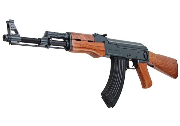 CYMA AK47 エアソフト電動ガンライフル (メタルフレームとリアルウッド