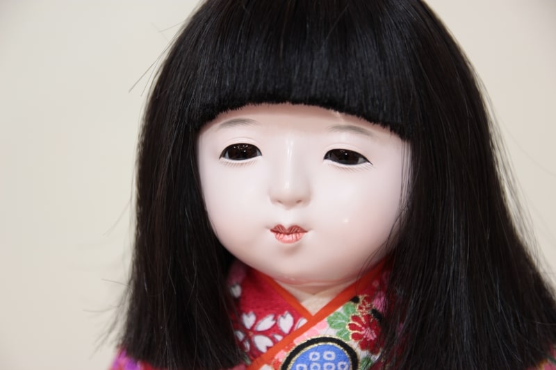 10号市松人形です。帯を結びました。伝統市松人形 | 岡崎市｜味岡