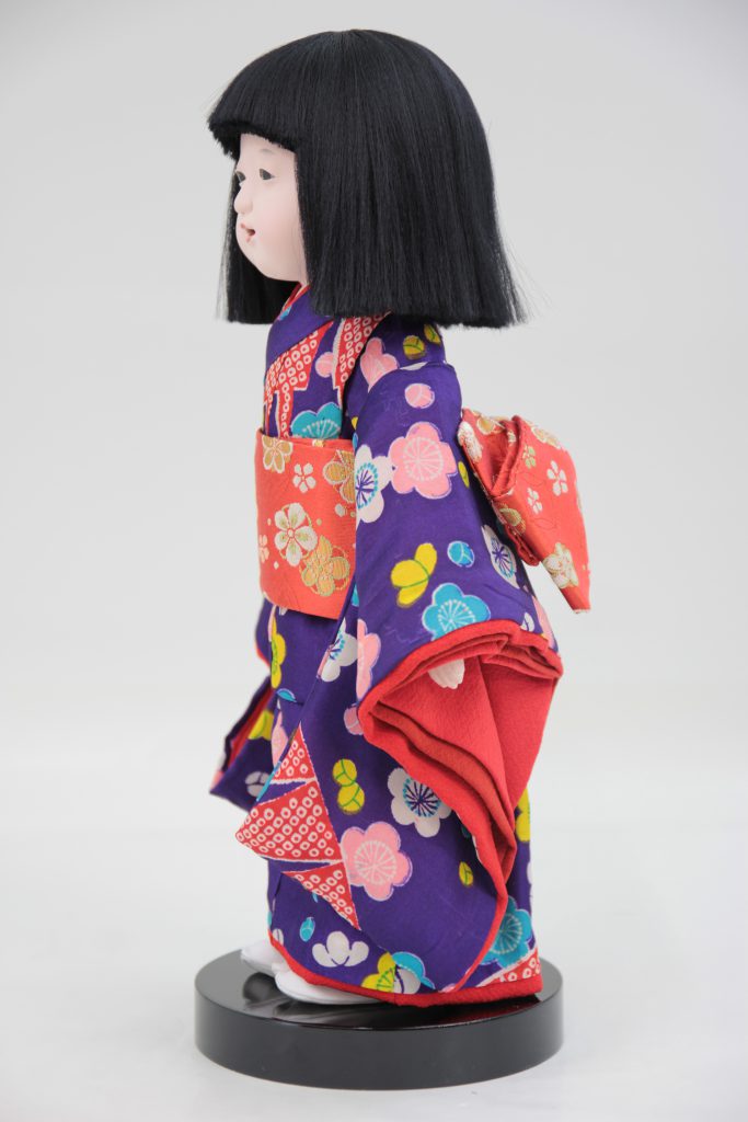 味岡映水作 8号 市松人形 (30) 約32センチ 古布衣装 絹毛 | 味岡